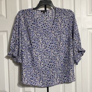 Well Worn lightweight floral V Neck Blouse top shirt Size XXL